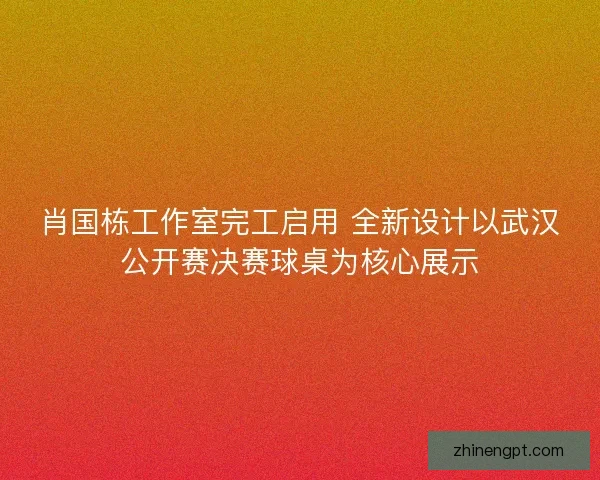 肖国栋工作室完工启用 全新设计以武汉公开赛决赛球桌为核心展示
